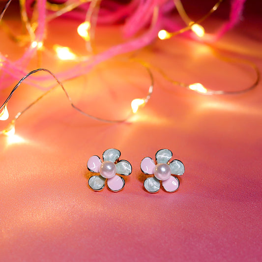 GAVI® Stainless Steel Vivid Flower Groovy Earrings.🌸