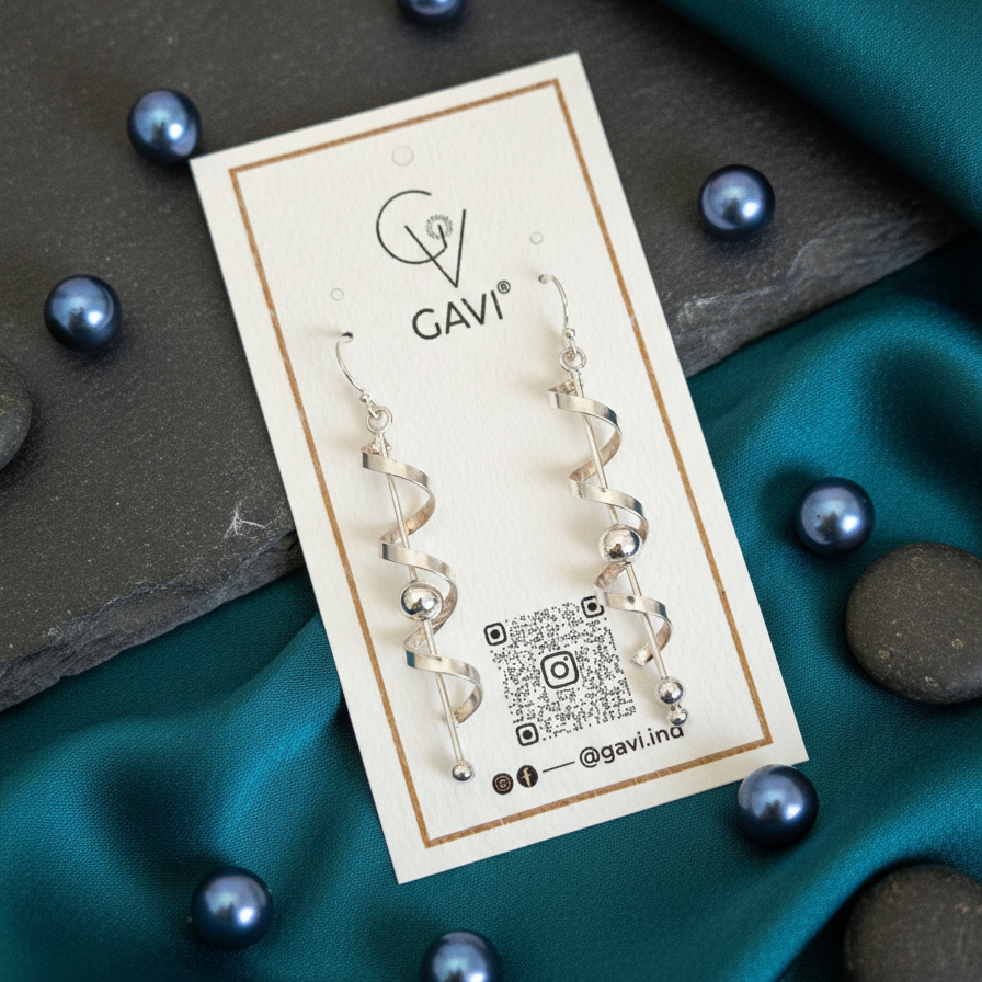 GAVI® Aura Helix Drop Earrings in Silver 925