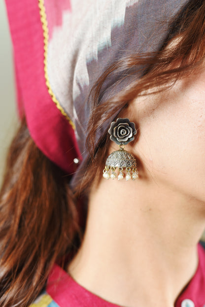GAVI®  Oxidized Pink / Green Necklace Set.