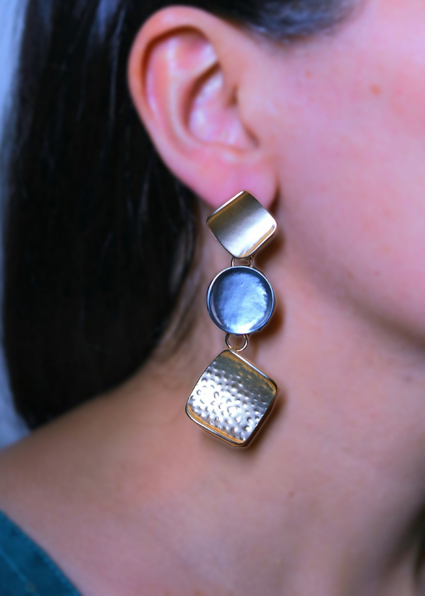 GAVI® Three-layer Two-Tone Stainless Steel Chic Danglers.